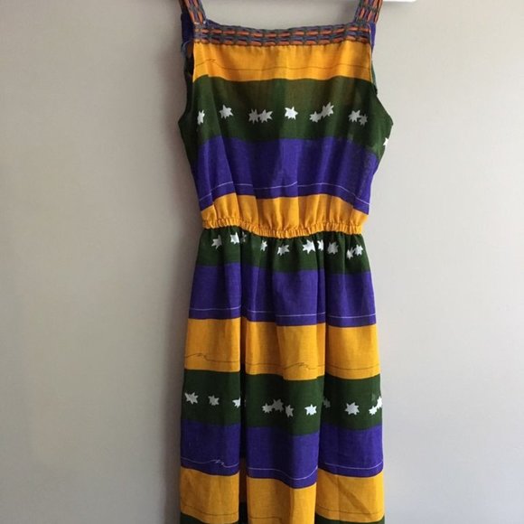 Dresses & Skirts - SOLD ELSEWHERE - One-of-a-kind Boho Purple Yellow & Green Dress with Stars